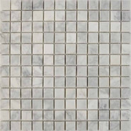 Мозаика из мрамора Bianco Carrara PIX240, чип 23х23 мм, сетка 300х300х6 мм матовая, серый