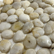 Мозаика Marble Mosaic Pebbles White Stone Pol галька 30х30 см глянцевая, белый