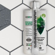 Эпоксидная двухкомпонентная затирка для плиточных швов Demex, глянцевая, графитовый DGE-107