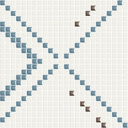 Мозаика Metrica Incroci 03 керамика 30х30 см Appiani глянцевая чип 12х12 мм, белый, голубой, коричневый INCR003