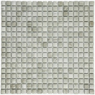 Мозаика Marble Mosaic Diamond Silver Wood Pol камень 30.5х30.5 см полированная чип 15х15 мм, серый