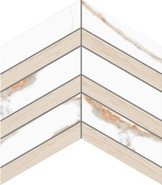 Мозаика SM03/SI03 Chevron 37,5x29x10 неполированный керамогранит, бежевый, белый 67303