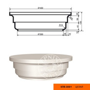 Лепнинапласт Колонна КЛВ-305/1 FULL (капитель) фасадная полистирол 130х430х330 мм