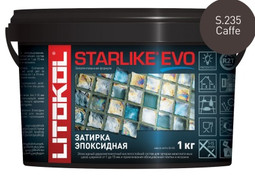 Затирка для плитки эпоксидная Litokol двухкомпонентный состав Starlike Evo S.235 Caffe 1 кг 485300002
