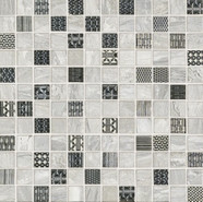 Декор Mosaico White/Silver Dec 29.1x29.1 полированный керамогранит