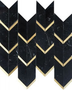 Мозаика Atlantida Black камень 30.5х32.25 см полированная, золотой, черный