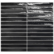 Мозаика Short Stick Azabache керамика 28х30 см Amadis Fine Tiles глянцевая чип 20х150 мм, черный 8436552229439
