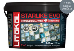 Затирка для плитки эпоксидная Litokol двухкомпонентный состав Starlike Evo S.130 Grigio Ardesia 2.5 кг 485180003