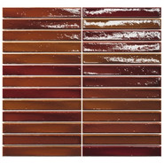 Мозаика Short Stick Honey Crackle керамика 28х30 см Amadis Fine Tiles глянцевая чип 20х150 мм, красный, оранжевый 8436552229330