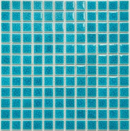Мозаика PW2323-24 керамика 30х30 см глянцевая чип 23х23 мм, бирюзовый