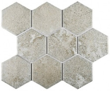 Мозаика Agate Grey керамогранит 25.6х29.55 см матовая чип 95х110 мм, серый
