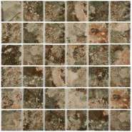 Мозаика Amuletto Leaf стекло 30х30 см Bonaparte глянцевая чип 48х48 мм, коричневый Amuletto Leaf