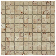Мозаика Marble Mosaic Cream rose Pol камень 30.5х30.5 см полированная чип 23х23 мм, бежевый