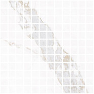 Мозаика Blanc Calacatta Gold Mosaic Soft 30x30 керамогранит Living Ceramics матовая чип 25х25 мм, белый, серый LV10637