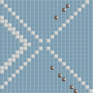 Мозаика Metrica Incroci 03 керамика 30х30 см Appiani глянцевая чип 12х12 мм, белый, голубой, коричневый INCR003