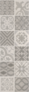 Настенная плитка Azulejos Benadresa Reine Mosaico Vintage Silver 30x90 матовая керамическая