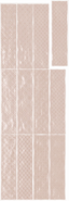 Настенная плитка Music Rosa Decor 7.5x30 глянцевая, рельефная (структурированная) керамическая
