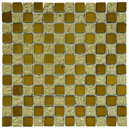 Мозаика Marble Mosaic Chic Gold стекло 30х30 см глянцевая чип 23x23 мм, золотой-oro-gold