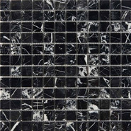 Мозаика из мрамора Black Majesty PIX251, чип 23x23 мм, сетка 305х305x6 мм глянцевая, серый, черный