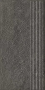 Ступень фронтальная Carrizo Basalt Stopnica Prosta Struktura Mat B1a 30x60 клинкер матовая, структурированная Paradyz Ceramika