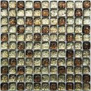 Мозаика S-833 стекло 30х30 см глянцевая чип 24х24 мм, бежевый, коричневый