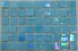 Мозаика Taurus-Lux-41 прокрашенная в массе стекло 32.7х32.7 см перламутровая чип 15х15 мм, голубой