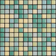 Мозаика Mix Standard Laguna Blue керамика 30х30 см Appiani матовая чип 25х25 мм, желтый, зеленый XLAB 703