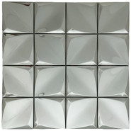 Мозаика Marble Mosaic Origami Silver нержавеющая сталь 30х30 см 3D чип 75х75 мм, серебро-silver