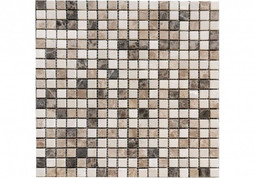 Мозаика Miconos Tum мрамор 30.5х30.5 см матовая чип 1.5x1.5 мм, бежевый, коричневый