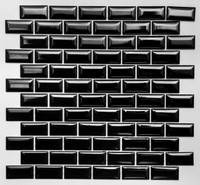 Мозаика PR 2348-41 керамика 30х30 см глянцевая чип 23х48 мм, черный