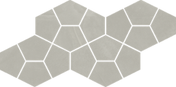 Мозаика Континуум Сильвер Призм керамогранит 20.5х41.3 см матовая, серый 620110000183