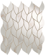 Мозаика Roma Gold Calacatta Oro Leaves Mosaico 25,9x30,9 керамика глянцевая, бежевый, белый 36976