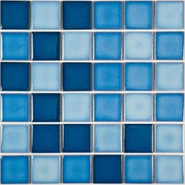 Мозаика PW4848-02 керамика 30.6х30.6 см глянцевая чип 48х48 мм, голубой, синий