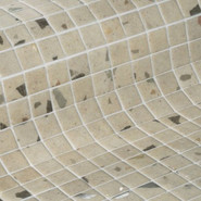 Мозаика Ezarri Clay 25 стекло 31.3х49.5 см матовая, глянцевая чип 25х25 мм, бежевый