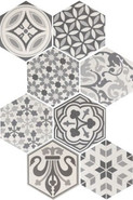Декор Hexatile 17,5x20 Harmony Black and White матовый керамогранит