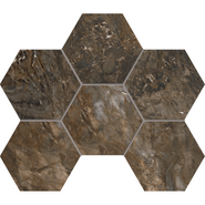 Мозаика BR04 Hexagon 25x28,5 неполированная керамогранит, коричневый 67344