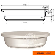 Лепнинапласт Колонна КЛВ-405/1 FULL (капитель) фасадная полистирол 130х535х430 мм