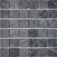 Мозаика из мрамора Nero Marquna PIX249, чип 48х48 мм, сетка 305х305х6 мм матовая, серый