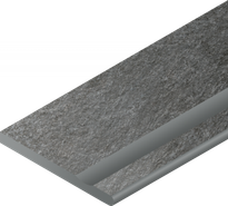 Керамогранит Magma Graphite Bordo 30x60 Svasato Round Dx Italon x2 структурированный бортик закругленный с выемкой правый 620090001353