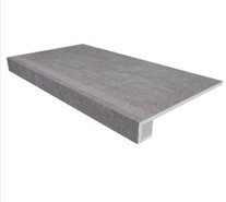 Комплект (Ступень SR01 (33x120) непол. (прямоугол. бортик) + Подступенок (14,5x120)) матовый