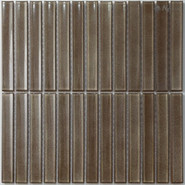 Мозаика NSmosaic R-376 керамика глянцевая 29.6х29.9 см чип 20x145 мм, коричневый