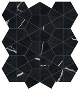 Мозаика Marvel Meraviglia Black Origin Hexagon Lapp. 40,3x46,6 керамогранит Atlas Concorde Italy полированная, черный AJQ2