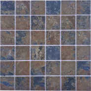 Мозаика PIX760 из стекла, 30х30 см Pixmosaic матовая чип 48x48 мм, коричневый, синий