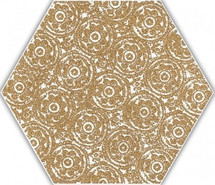 Декор Shiny Lines Gold Heksagon Inserto F 17.1x19.8 глазурованный, матовый керамогранит