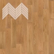 Паркетная доска Lab Arte Chevron Дуб Натур лак французская елка 600/510х90х14/3/45°