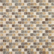 Мозаика BL8106 стекло+камень 30x30 см глянцевая чип 15x15 мм, бежевый, коричневый, серый