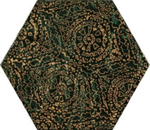 Декор Urban Colours Green Inserto Szklane Heksagon A 17.1x19.8 глянцевый керамический