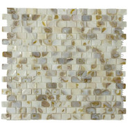 Мозаика Marble Mosaic Painted Shell Brick ракушка 29.5х31.5 см чип 15х15 мм, белый, бежевый