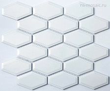 Мозаика R-314 керамика 26.8х29.4 см глянцевая чип 60х95 мм, белый