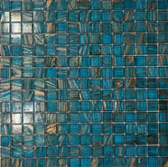 Мозаика из стекла PIX128 чип 20x20 мм, бумага 316х316х4 мм, глянцевая, голубой, коричневый